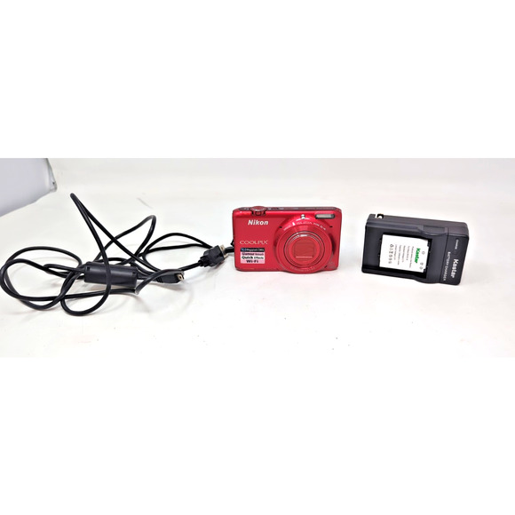 Nikon Coolpix S6500 Digital Camera 16MP, Red PLEASE READ for parts or Repair - Picture 1 of 6